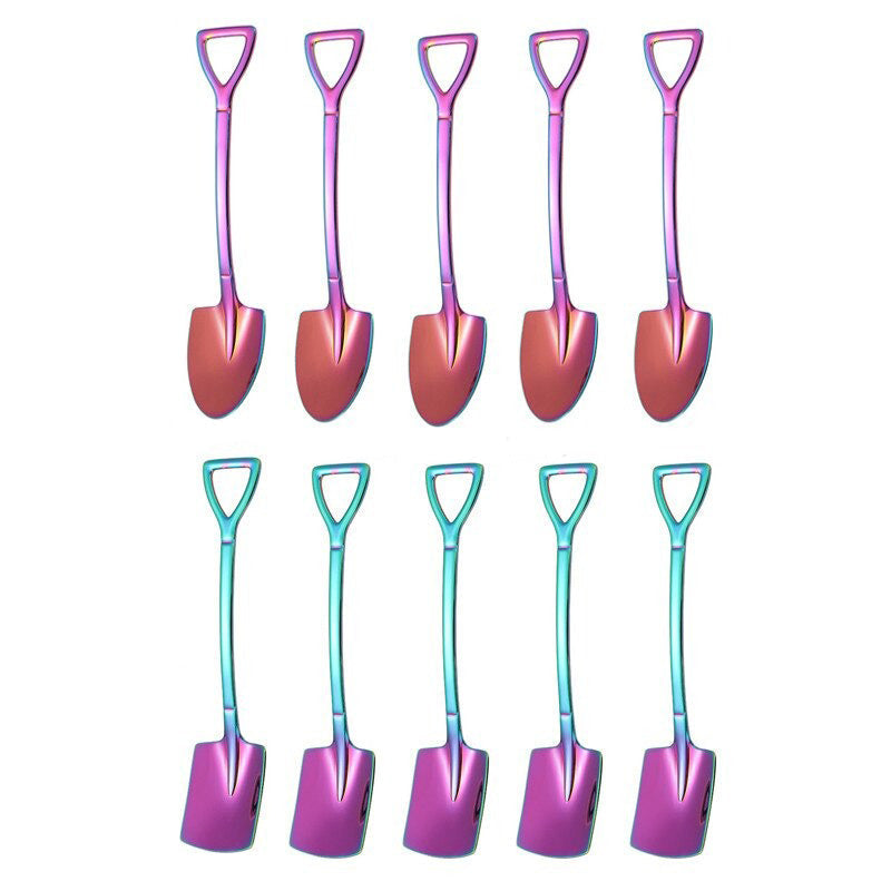 10-teiliges Set eleganter Edelstahl-Kaffeelöffel