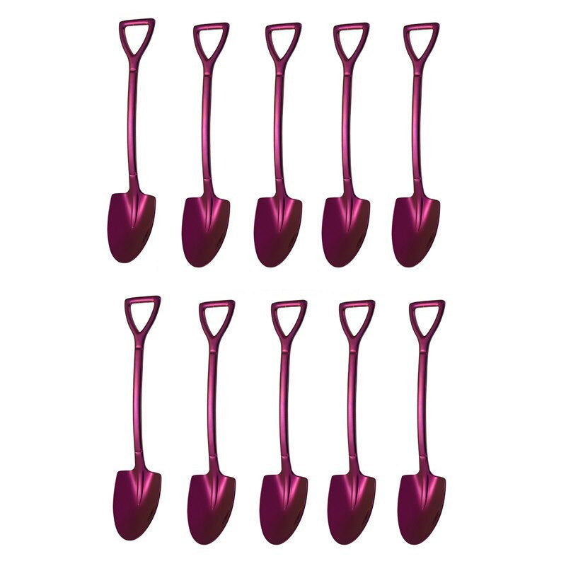 10-teiliges Set eleganter Edelstahl-Kaffeelöffel
