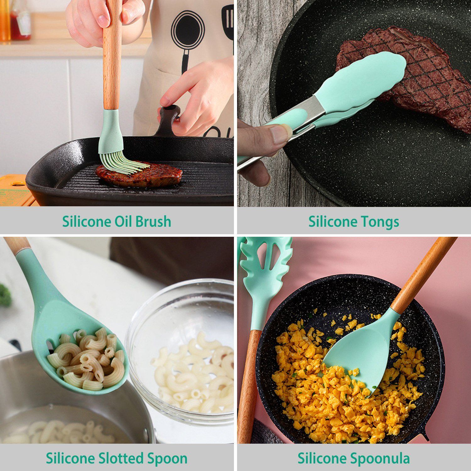 Practical 11-piece silicone kitchen utensil set