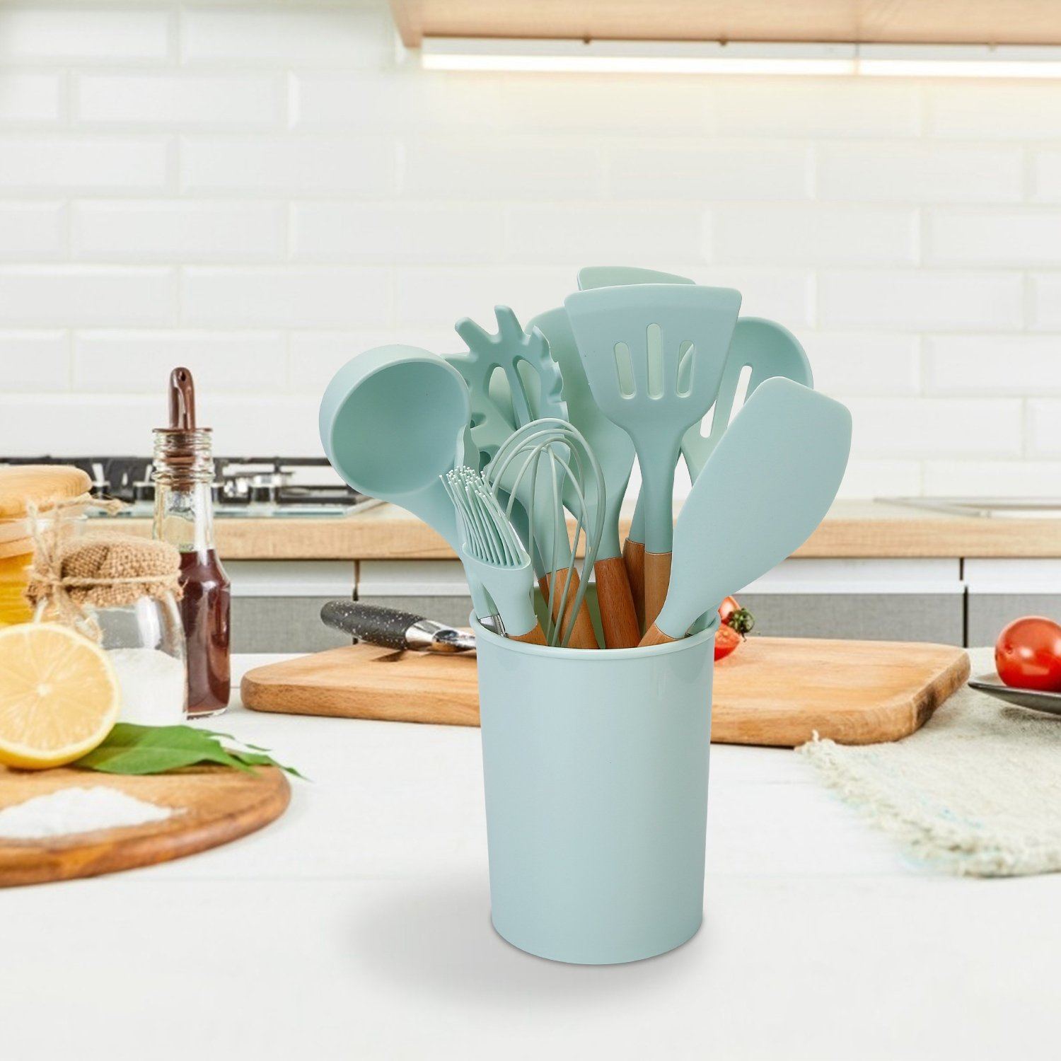 Practical 11-piece silicone kitchen utensil set