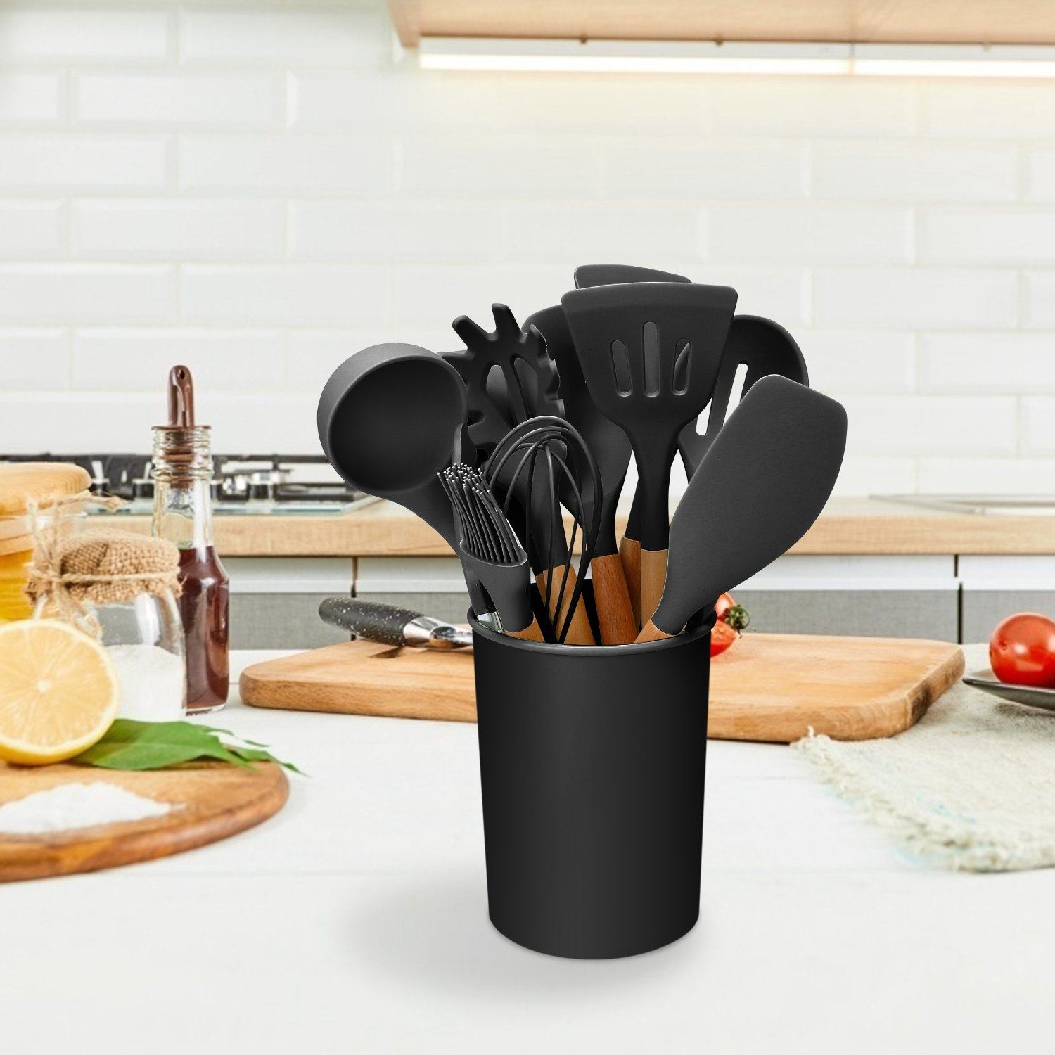 Practical 11-piece silicone kitchen utensil set