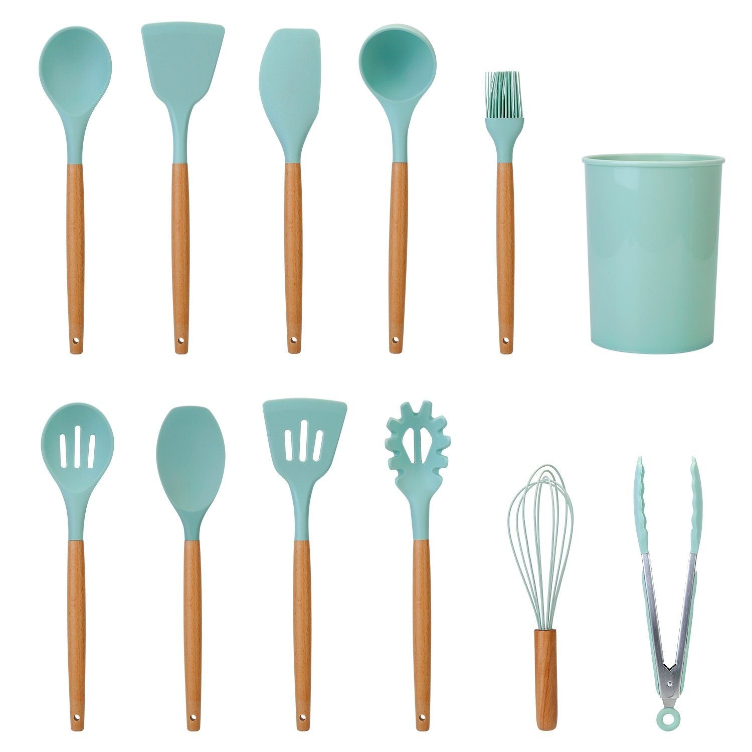 Practical 11-piece silicone kitchen utensil set