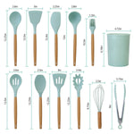 Practical 11-piece silicone kitchen utensil set