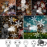 LED Weihnachtsprojektor Schneeflockenlicht – Wasserdichte Außenlampe mit 16 Motiven