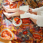 Erfrischende Boho Wende-Decke aus 100% Baumwolle