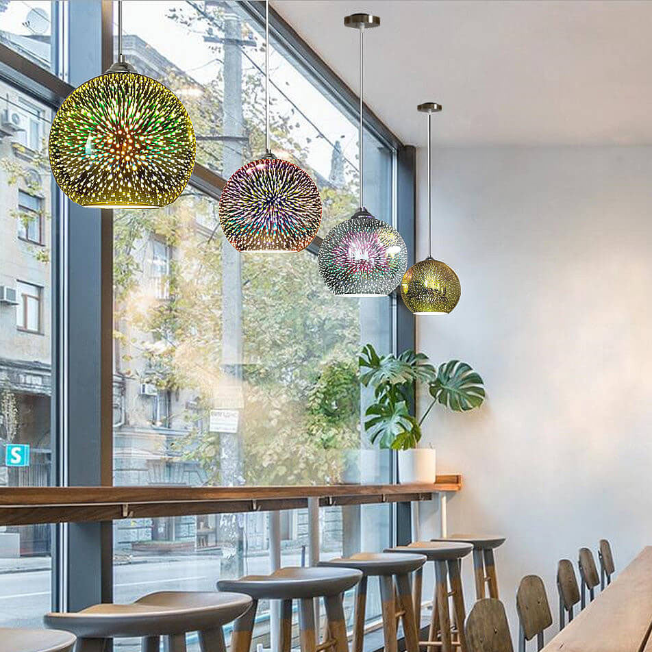 Glanzvolle 3D-Hängelampe aus Kunstglas für ein modernes Zuhause
