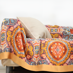 Erfrischende Boho Wende-Decke aus 100% Baumwolle