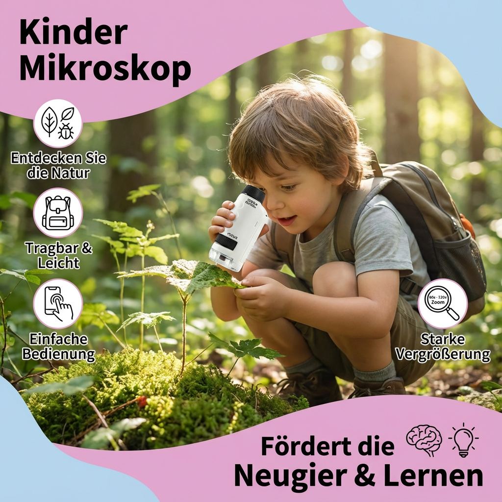 Mikroskop für Kinder – Entdeckungsset für junge Forscher