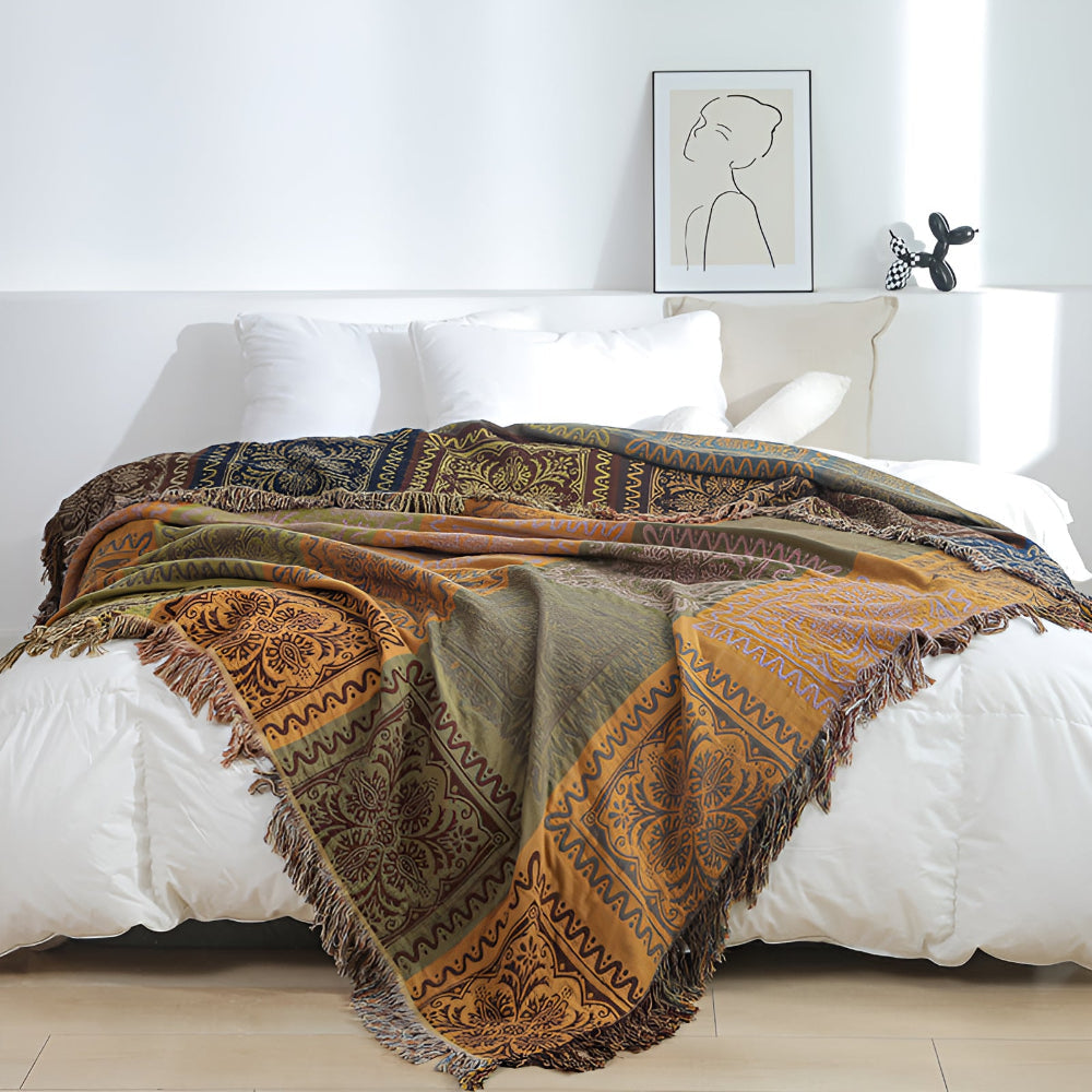 Boho-Quastendecke für ein gemütliches Zuhause