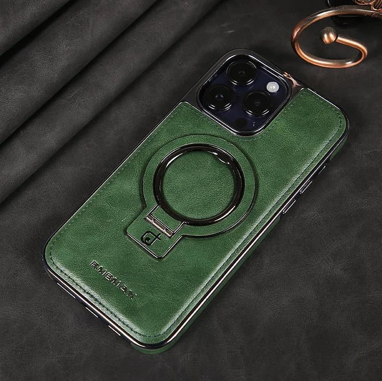 Elegante Lederhülle für iPhone mit Magnetständer – Stilvolle Sicherheit