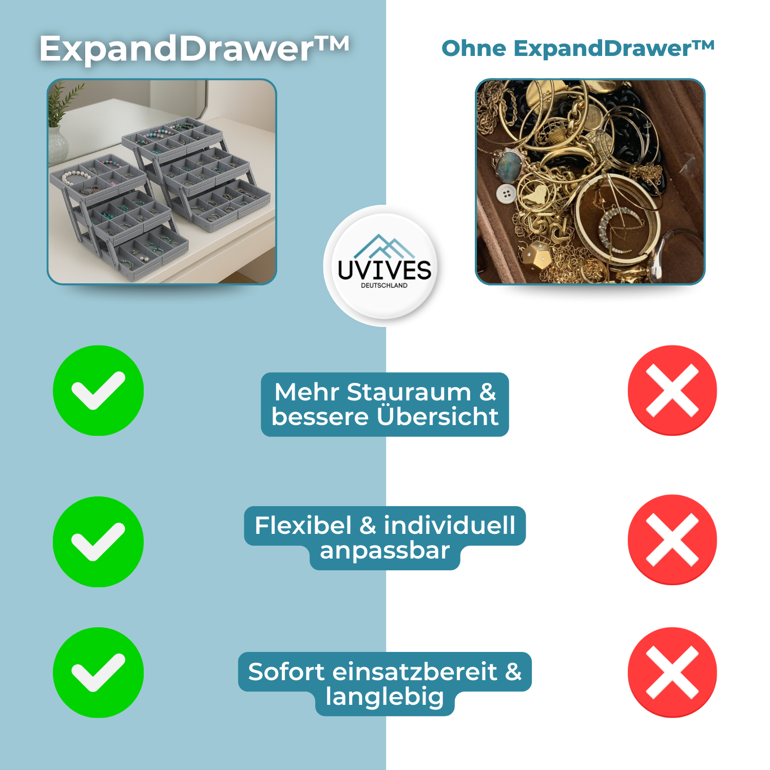FlexiSort - Intelligent Drawer Organizer for Maximum Tidiness