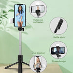 Vielseitiger 6-in-1 Bluetooth-Selfie-Stick mit Stativ