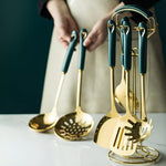 Elegantes Edelstahl-Besteckset in Gold