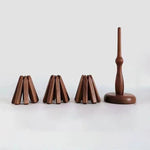 Kreatives Baumuntersetzer Set aus Walnuss