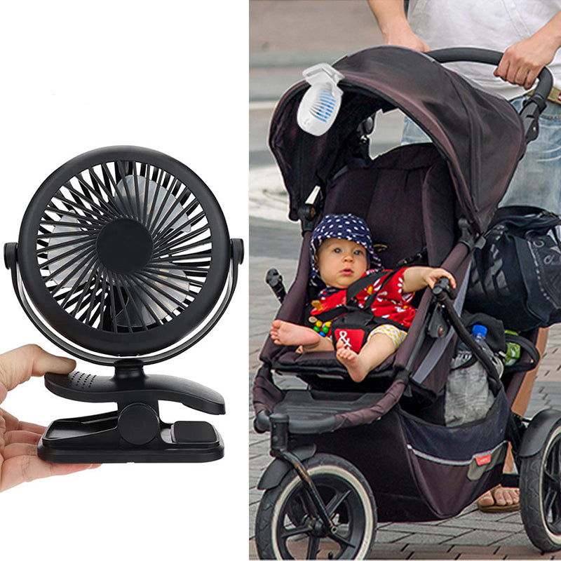 Tragbarer Klemmlüfter mit 360° Drehung – USB & wiederaufladbarer Akku