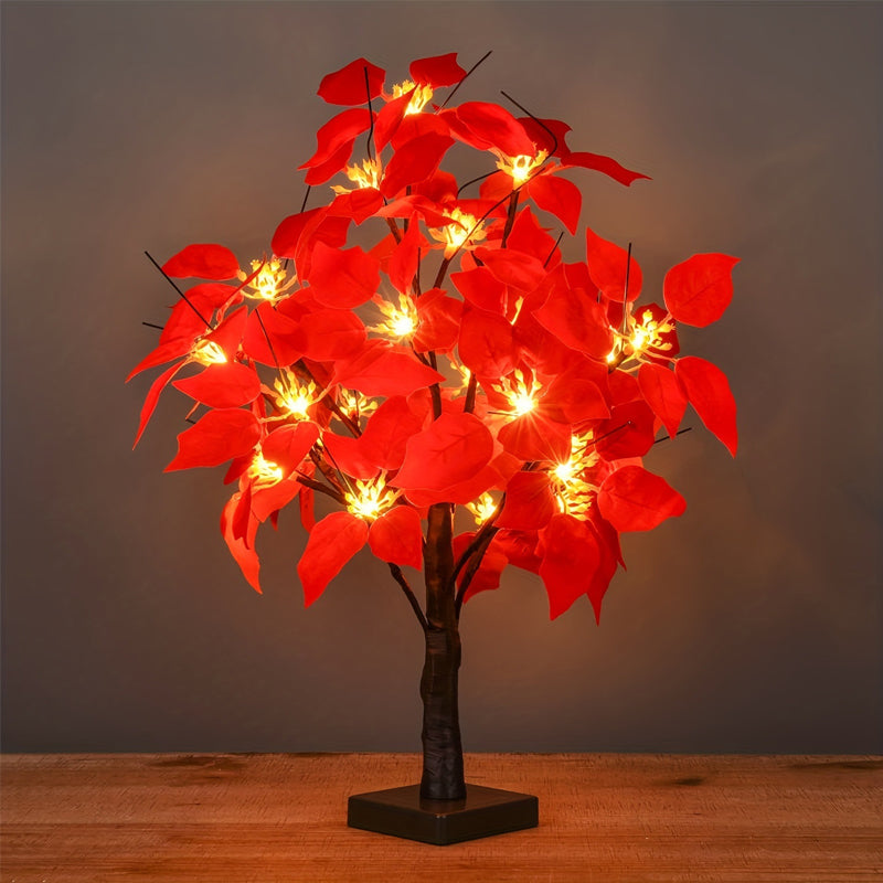 Lichtzauberbaum mit Roten Vögeln – Flexibler LED Dekorationsbaum