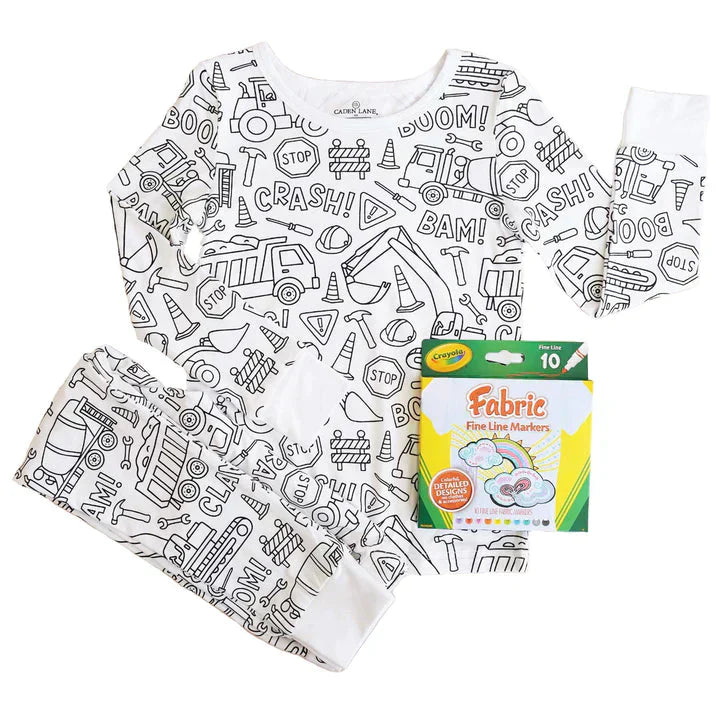Selbstgestaltbarer Kinderpyjama zum Ausmalen
