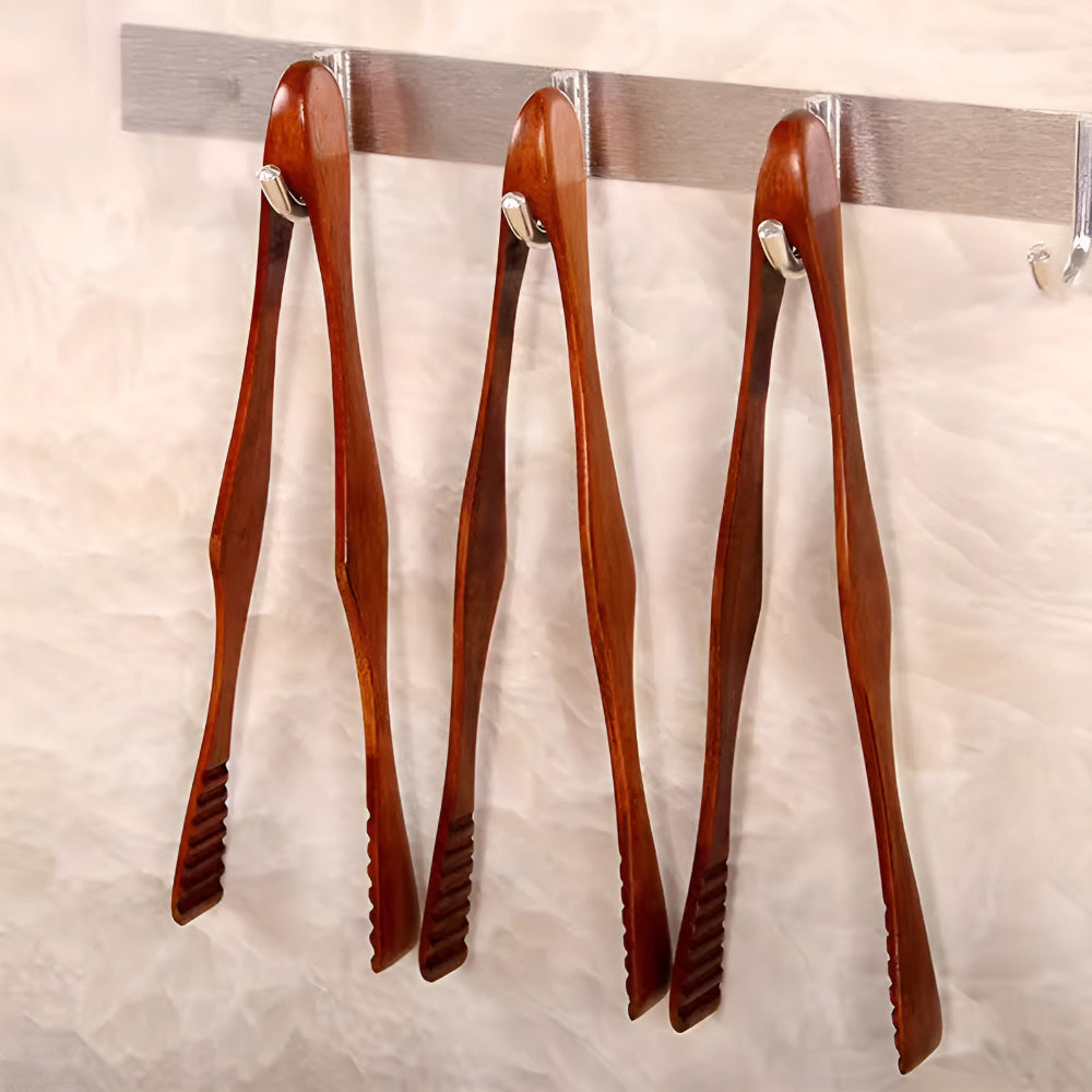 Vielseitige Holz-Küchenzange mit ergonomischem Griff