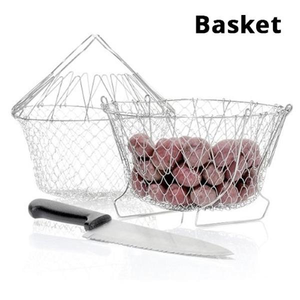 Multifunktionaler Edelstahl-Küchenkorb 12-in-1 | FlexiChef