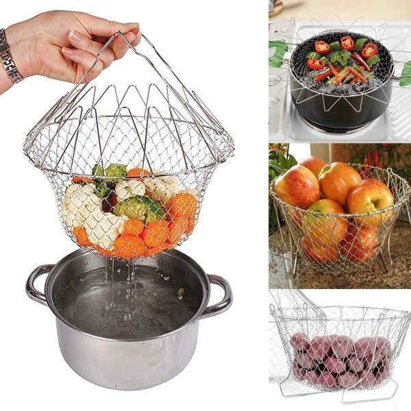 Multifunktionaler Edelstahl-Küchenkorb 12-in-1 | FlexiChef