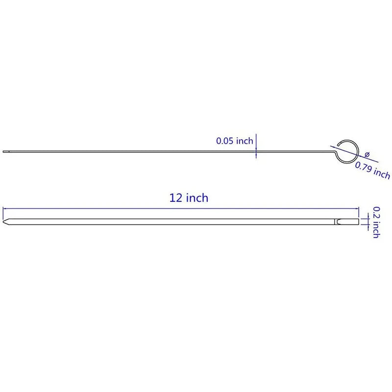 12 Stück Edelstahl Spieße für Grill und BBQ Werkzeuge 30 cm