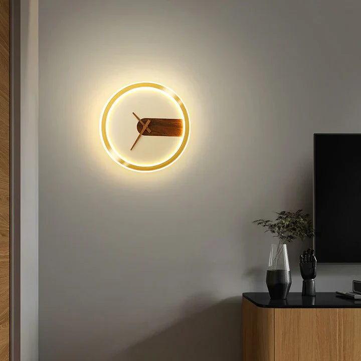 Modern LED Wall Clock – Stylish, Multifunctional Design with Ambient Lighting