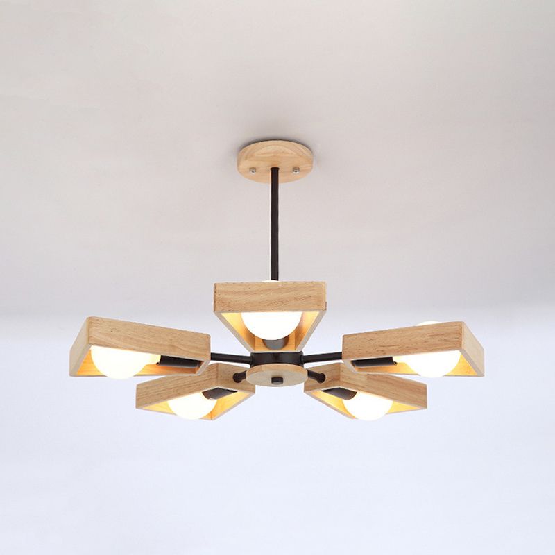 Holz-Sputnik-Lampe für ein modernes Wohnambiente