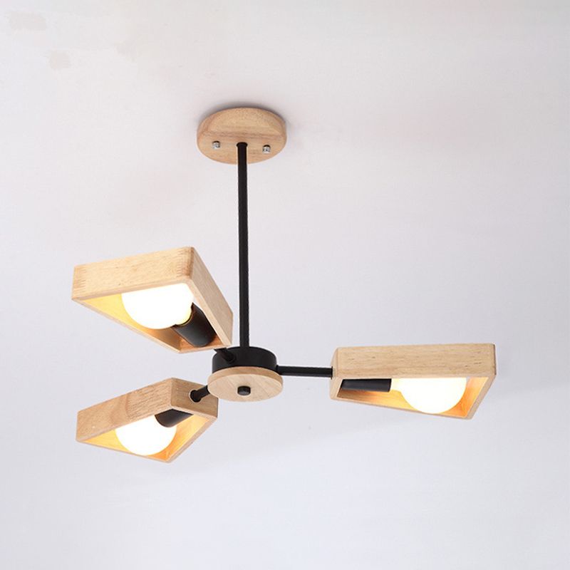 Holz-Sputnik-Lampe für ein modernes Wohnambiente