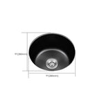 Eleganter Schwarzer Rundspülbecken aus Edelstahl mit Korbfilter