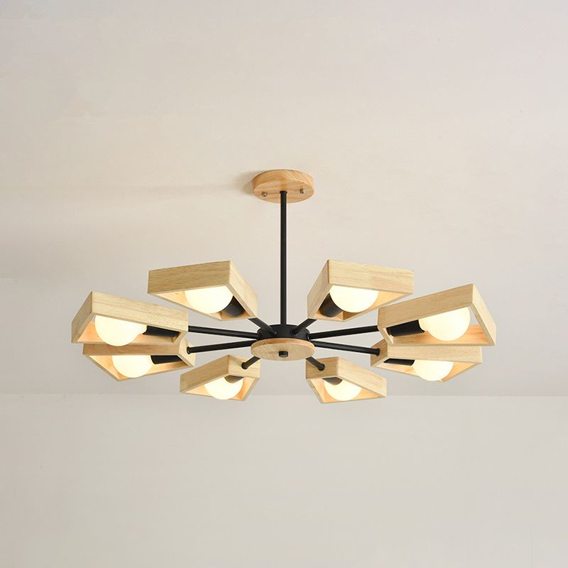 Holz-Sputnik-Lampe für ein modernes Wohnambiente
