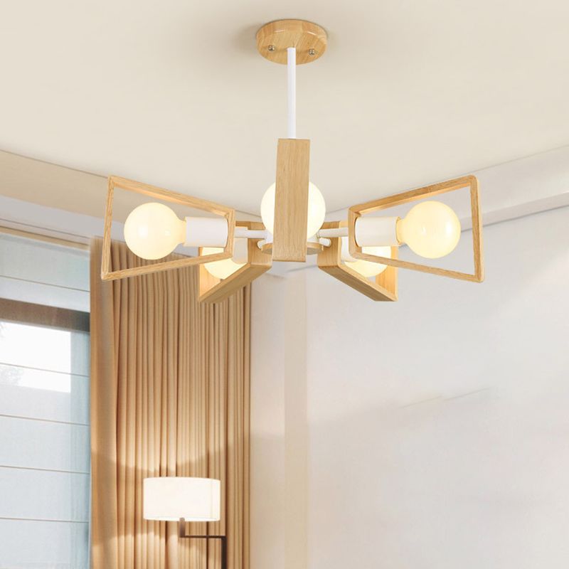 Holz-Sputnik-Lampe für ein modernes Wohnambiente