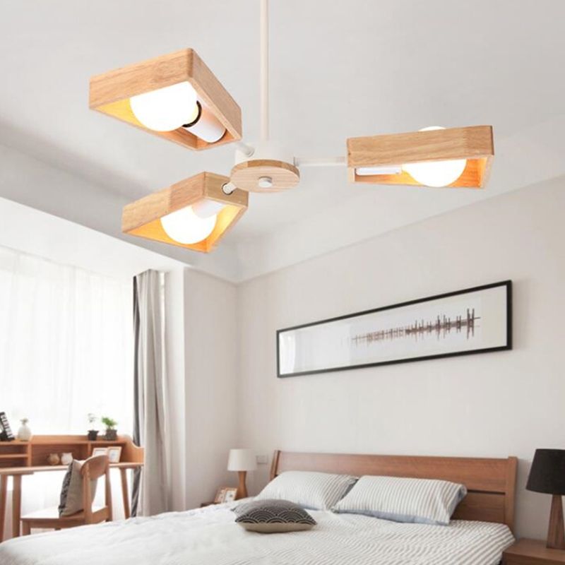 Holz-Sputnik-Lampe für ein modernes Wohnambiente