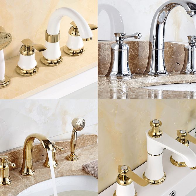 Eleganter Badewannenarmatur mit Deckmontage für modernes Badezimmer