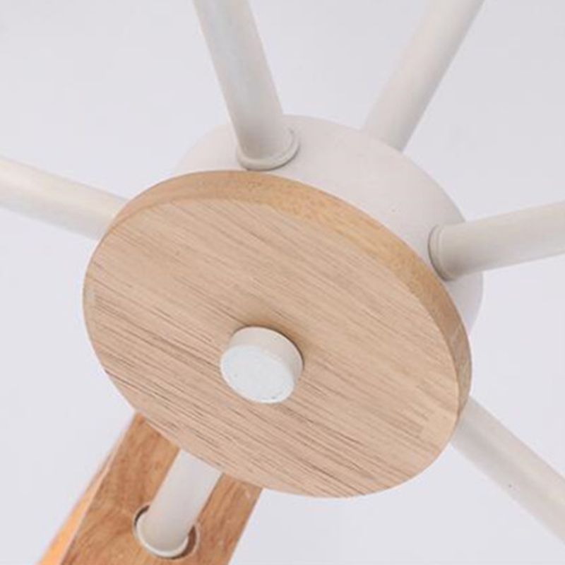 Holz-Sputnik-Lampe für ein modernes Wohnambiente