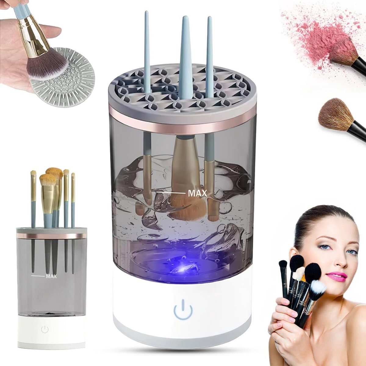 Automatischer Make-up-Pinselreiniger – 3-in-1 tragbar und wiederaufladbar