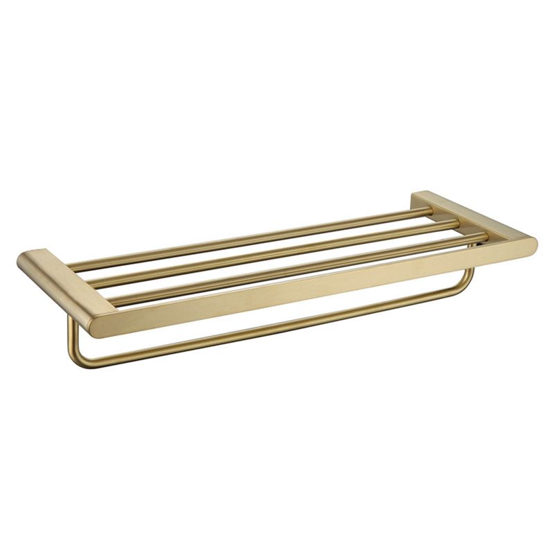 Elegantes Badezimmer-Set mit goldenen Handtuchhaltern