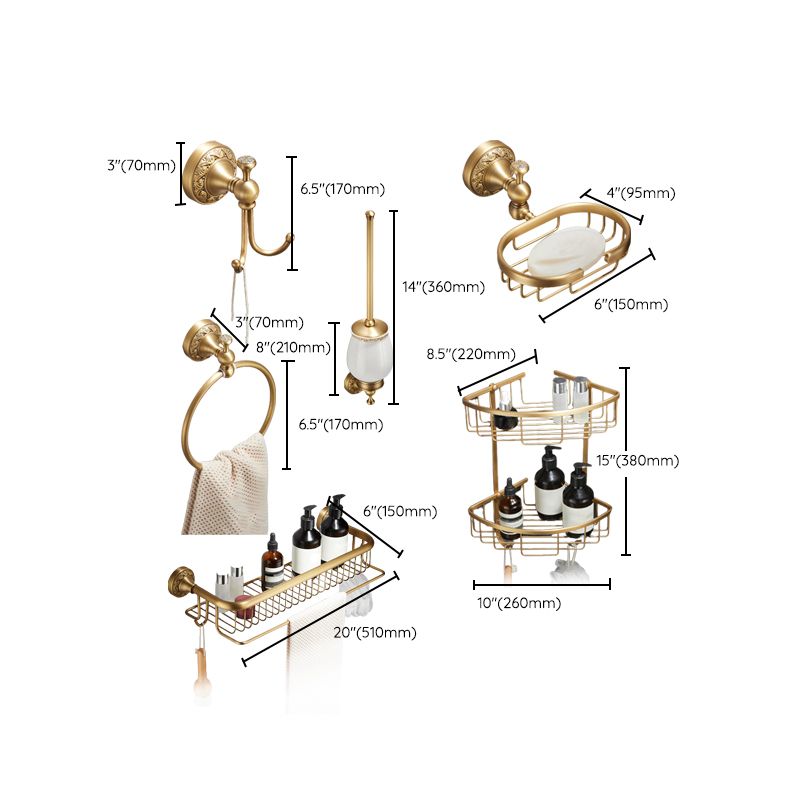 Elegante Badezimmeraccessoires aus gebürstetem Messing – Set oder Einzelstück