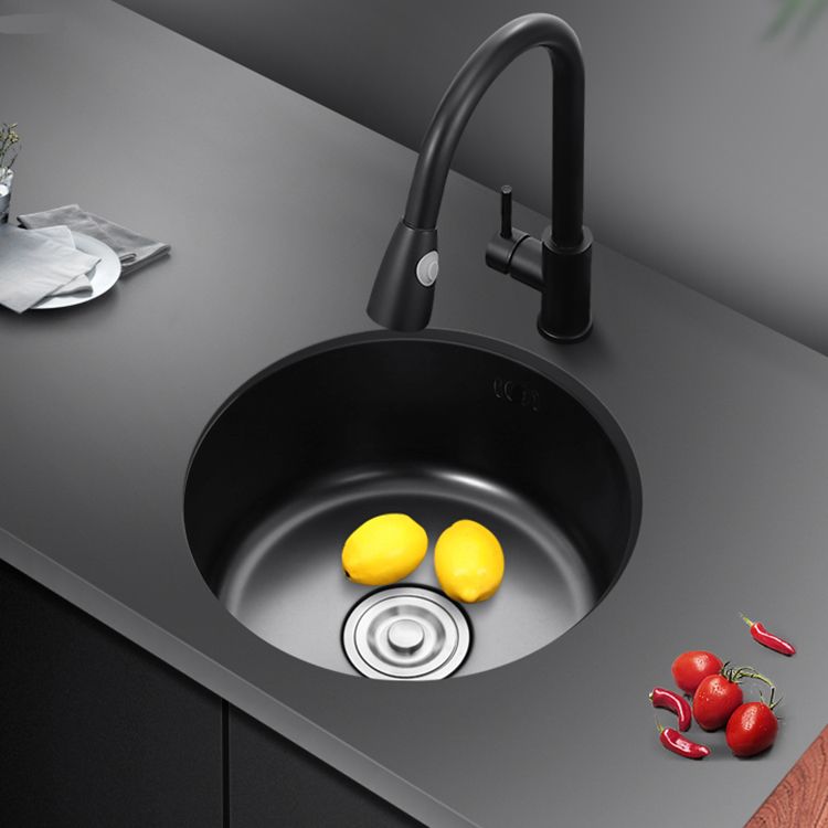 Elegante Runde Edelstahlküchenspüle mit Abflusskorbset