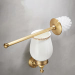 Elegante Badezimmeraccessoires aus gebürstetem Messing – Set oder Einzelstück