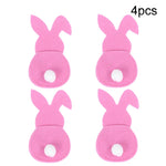 Happy Easter Decor: Set of 4 Bunny Cutlery Holders