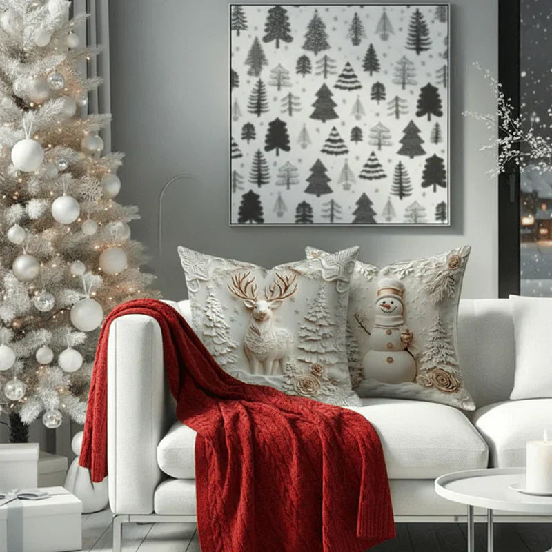 Festive Magic: 3D Christmas Decoration Covers Set (4 Pieces)
