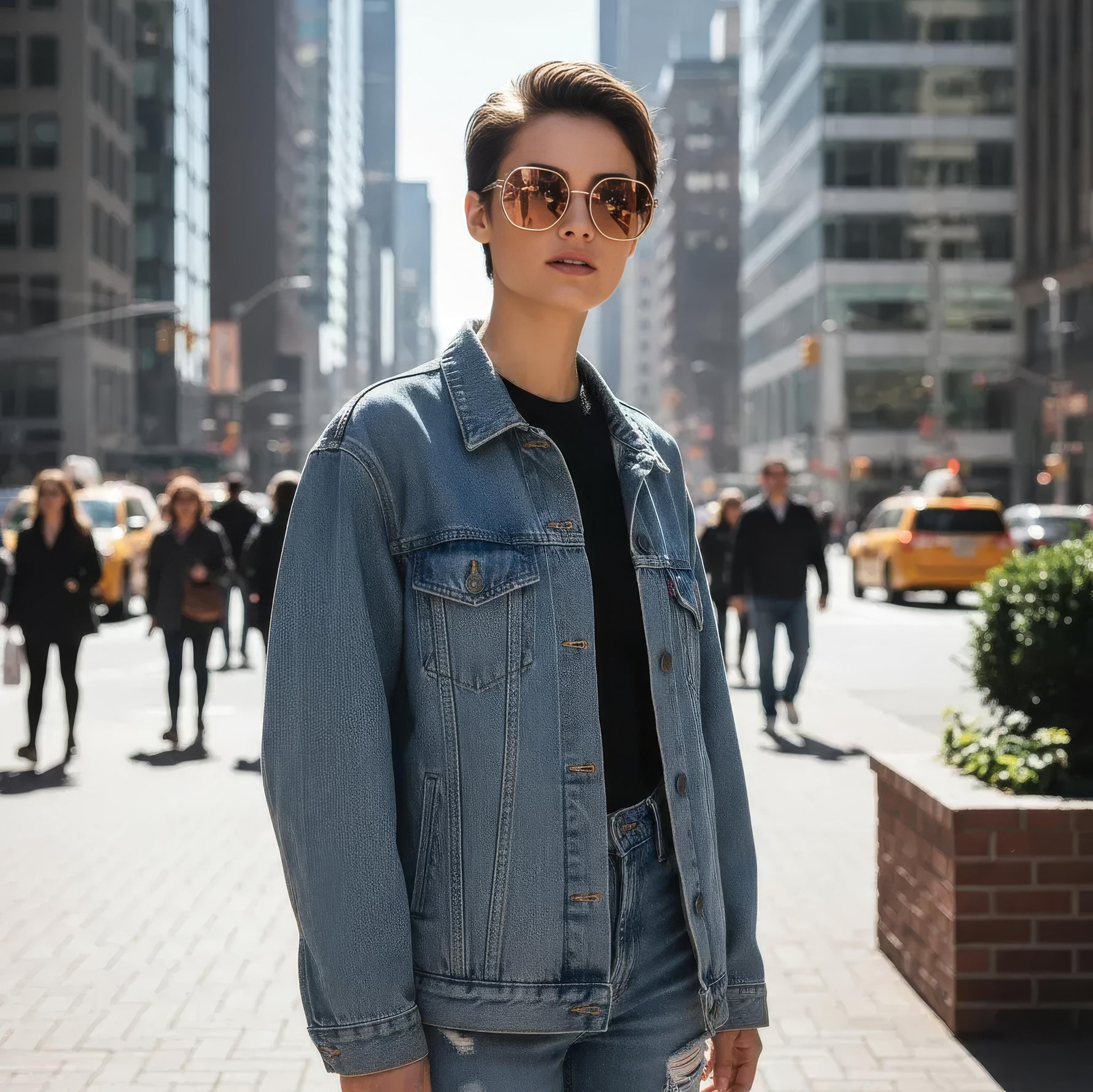 Elegant sunglasses with a robust metal frame and UV protection