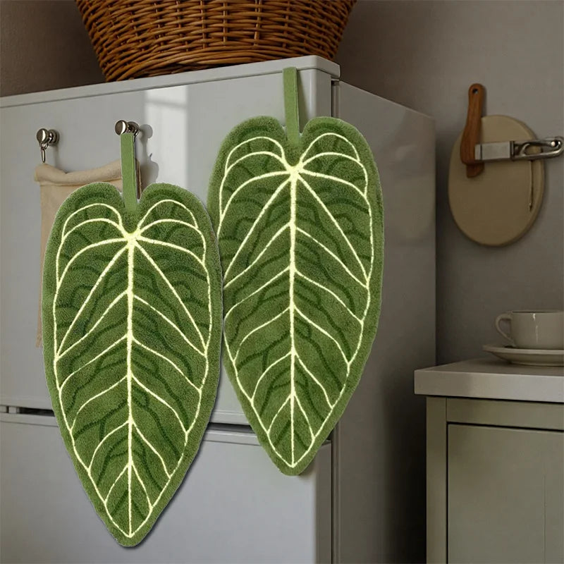 Tropisches Blatt Handtuch | Hochwertige Saugkraft | Schnell trocknend | 100% Polyester