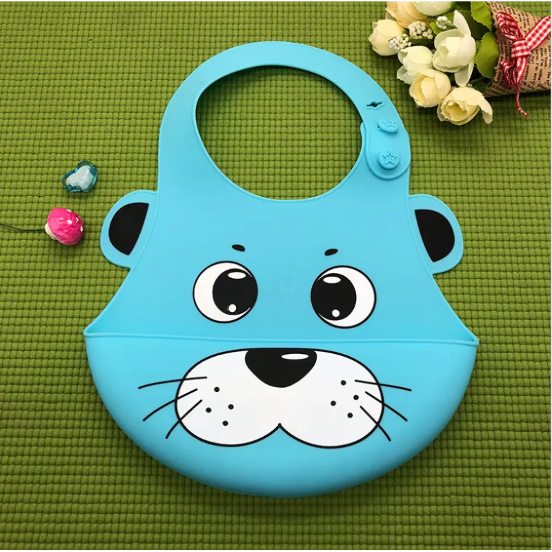 Buntes Silikon-Lätzchen Set für Babys mit Tiermotiven