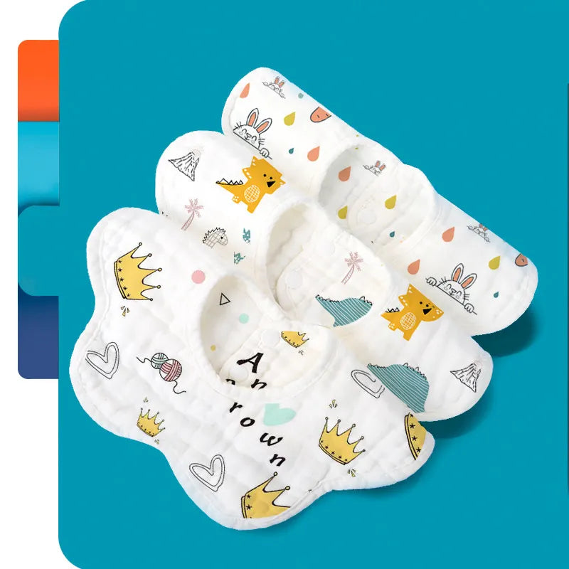 Musselin Baby Lätzchen – Sanfte Spucktücher mit niedlichen Designs