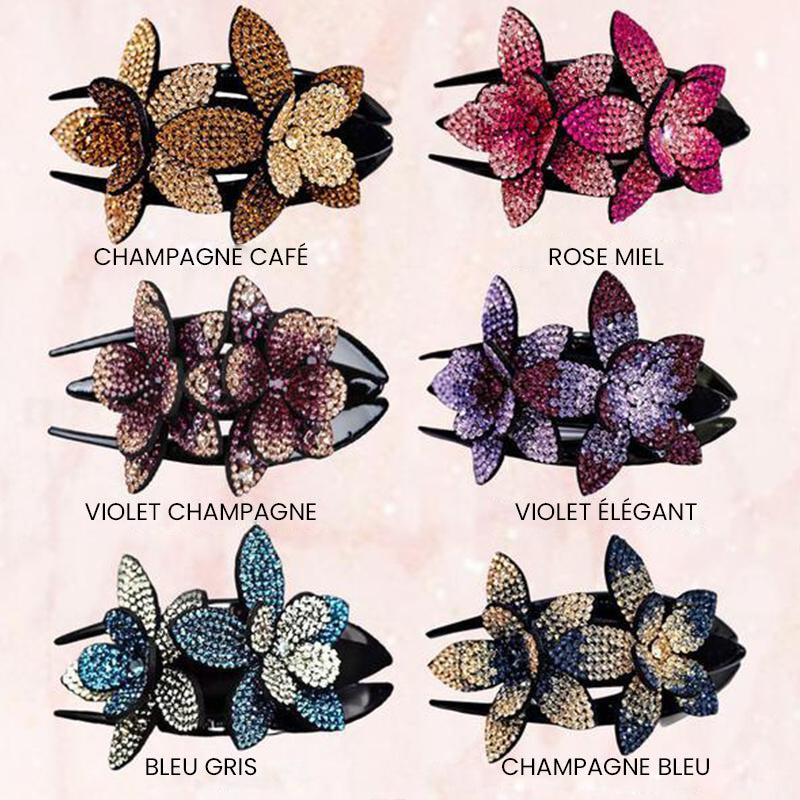Elegante Doppelte Blüten-Haarnadel | GlamourClip