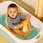 Rutschfester Baby-Badewannensitz – Edelstahl-Saugnäpfe – Weiche Polsterung – Freihändige Nutzung für Eltern