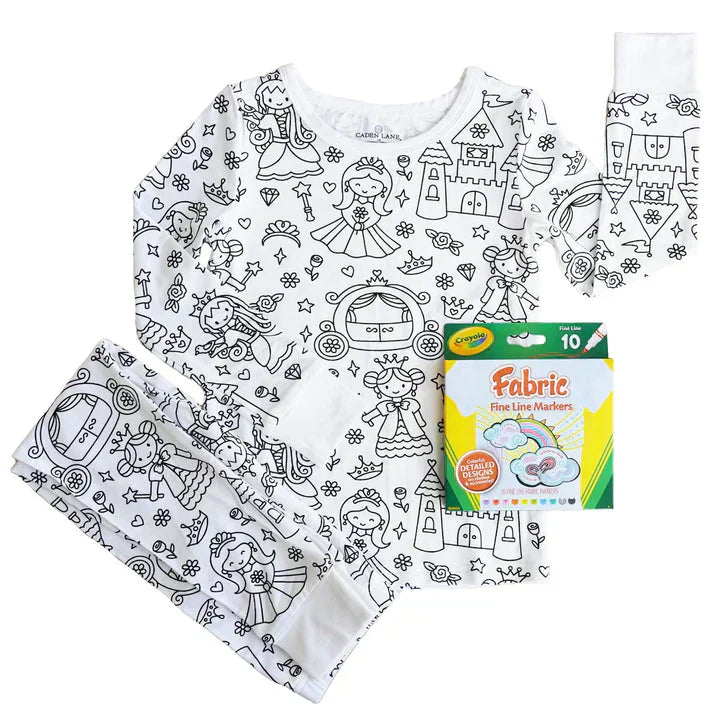 Selbstgestaltbarer Kinderpyjama zum Ausmalen