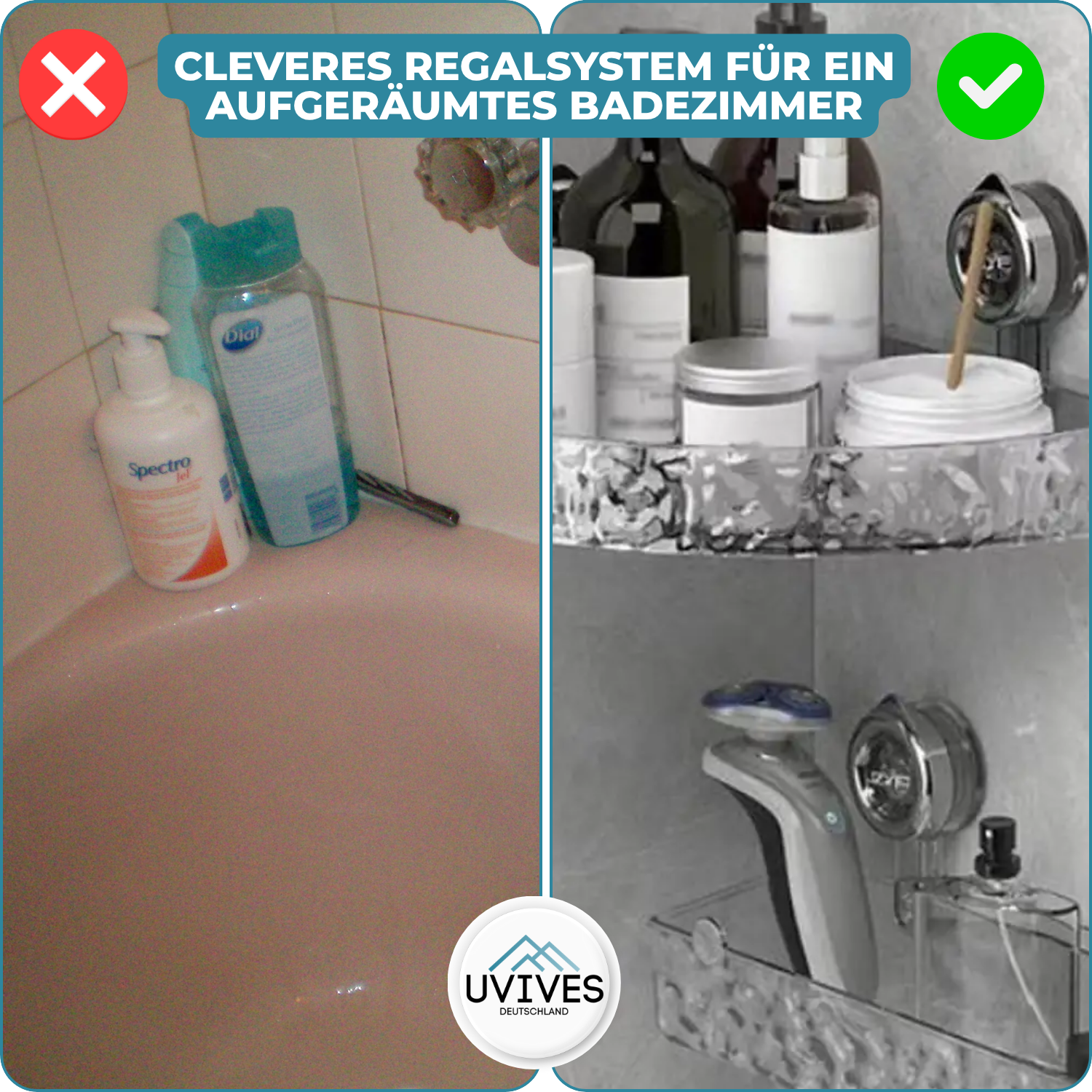 Corner Shelf with Suction Cup – Stylish Storage for Your Bathroom