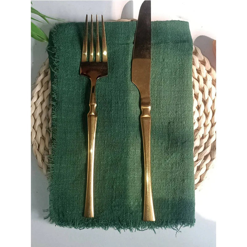 Elegantes 12-teiliges Set aus Baumwoll-Leinen Servietten für jeden Anlass
